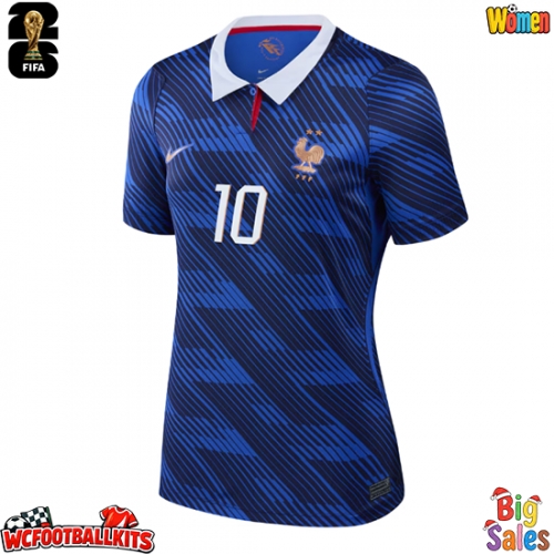 France Kylian Mbappe #10 Replica Home Stadium Shirt for Women World Cup 2026 Short Sleeve